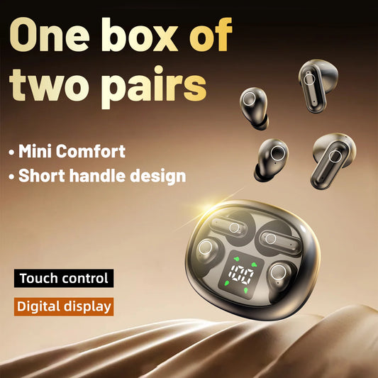 Mini Sleep Earbuds Sports Wireless Bluetooth Earphones HiFi Bass Stereo Dual Sound Quality Bluetooth Headphones Noise Reduction