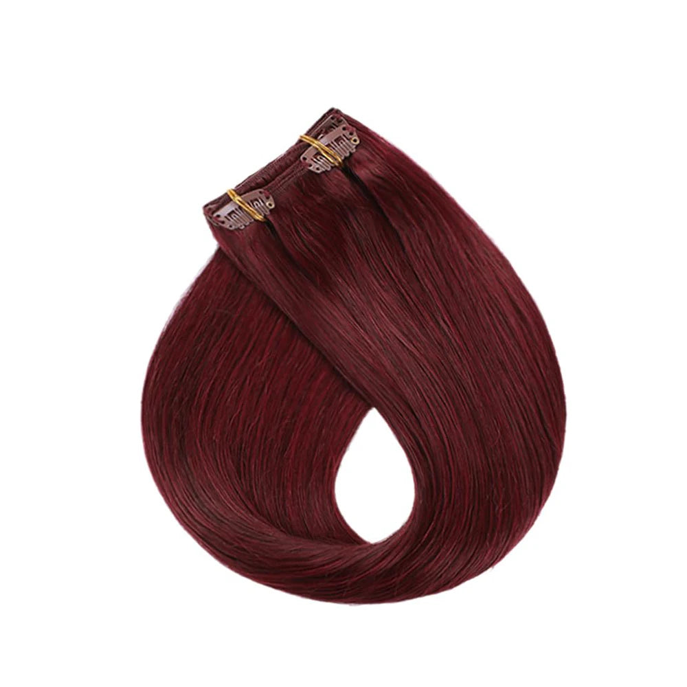 100% Human Hair Clip Ins Seamless Full Head Natural Look Clip-In Tape-In Extensions for Easy Hair Transformation