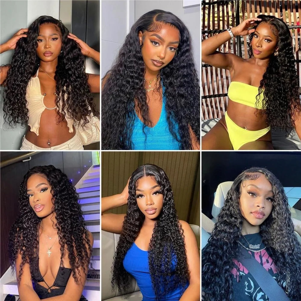 Deep Wave Human Hair Bundles 12A Brazlian Wearing Virgin Curly Raw Hair Extensions Bundles 100% Human Hair 2-5 Days Delivery
