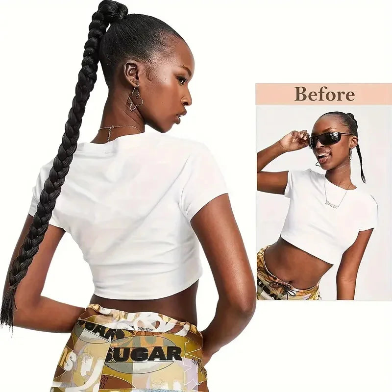 Long Braided Ponytail Synthetic Hair Extension,High Elasticity Hair Tie Design,Multiple Length Options,Ponytail  Accessories
