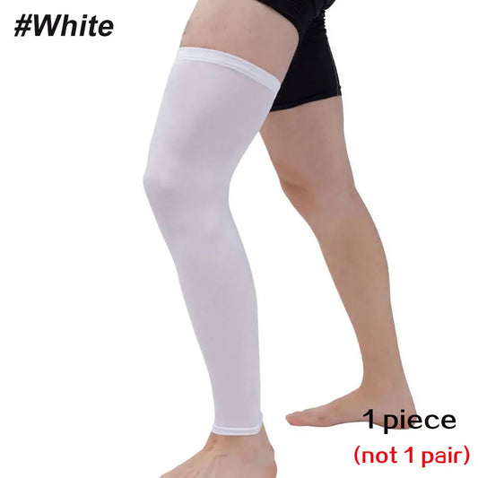 1PC Full Leg Compression Sleeve, Sport Long Knee Sleeve with Anti-slip Silicone Strips for Men Women Running Basketball Football