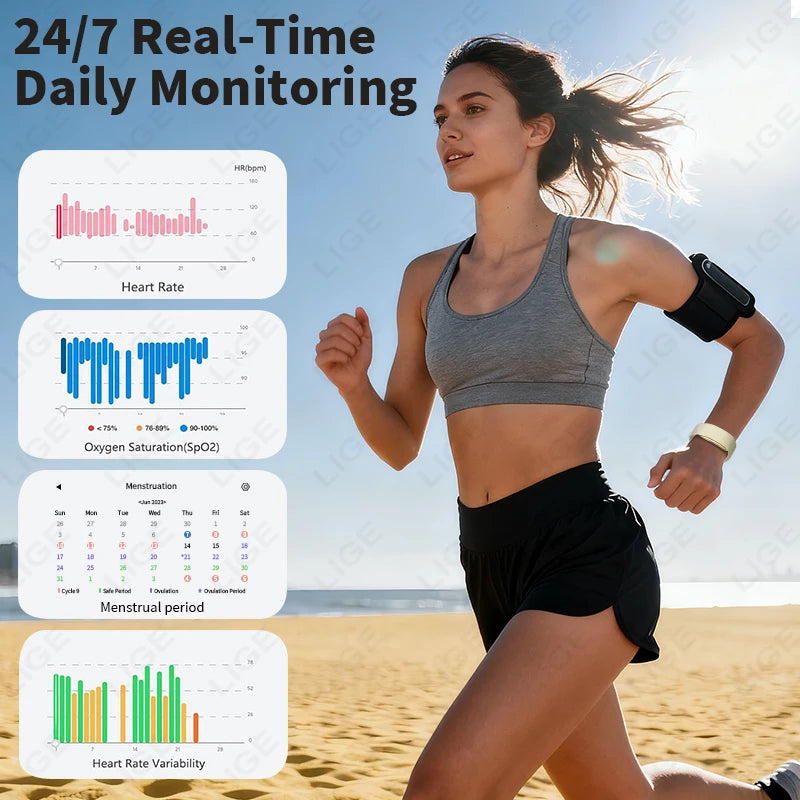 ECG PPG Screenless Smart Watch Sports Fitness Heart Rate Monitor Waterproof