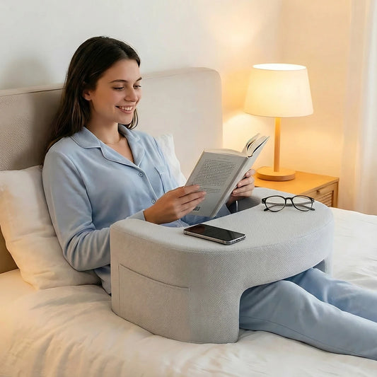 JHK Curved Reading Pillow With Memory Foam And Washable Cover