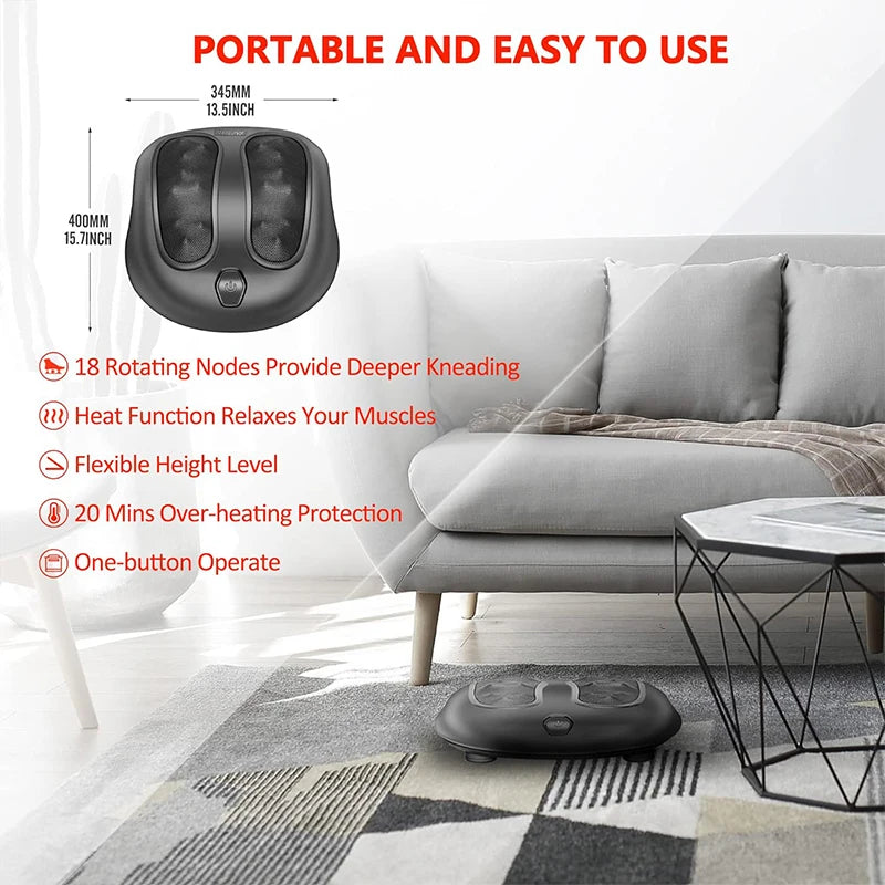 Nekteck Electric Foot Massager With Heat Shiatsu Deep Kneading