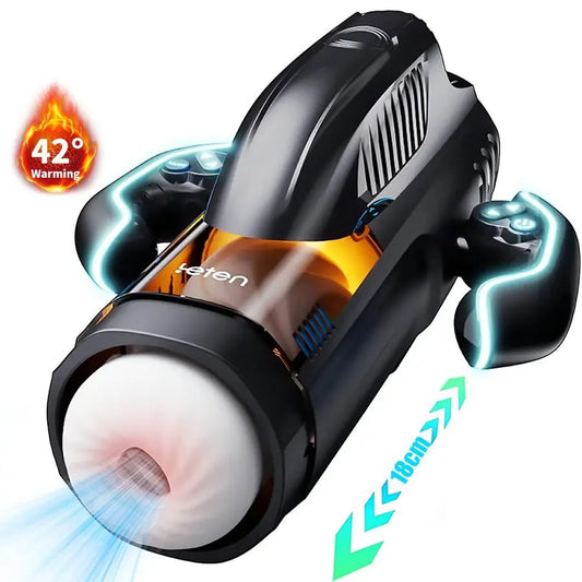 5 IN 1 Automatic Sucking Heating Telescopic Masturbator With Game Powerful Vacuum Sucking Blowjob Piston Adult Sex Toy for Men