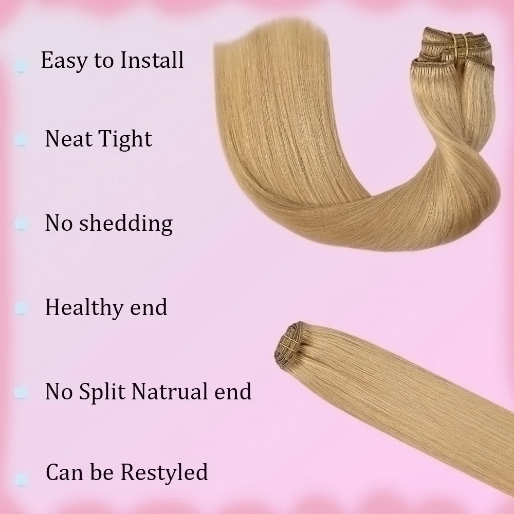Real Natural Hair Extensions Clip Ins Human Hair Extensions Cheveux Humain for Volume And Lengthening Hair Styling