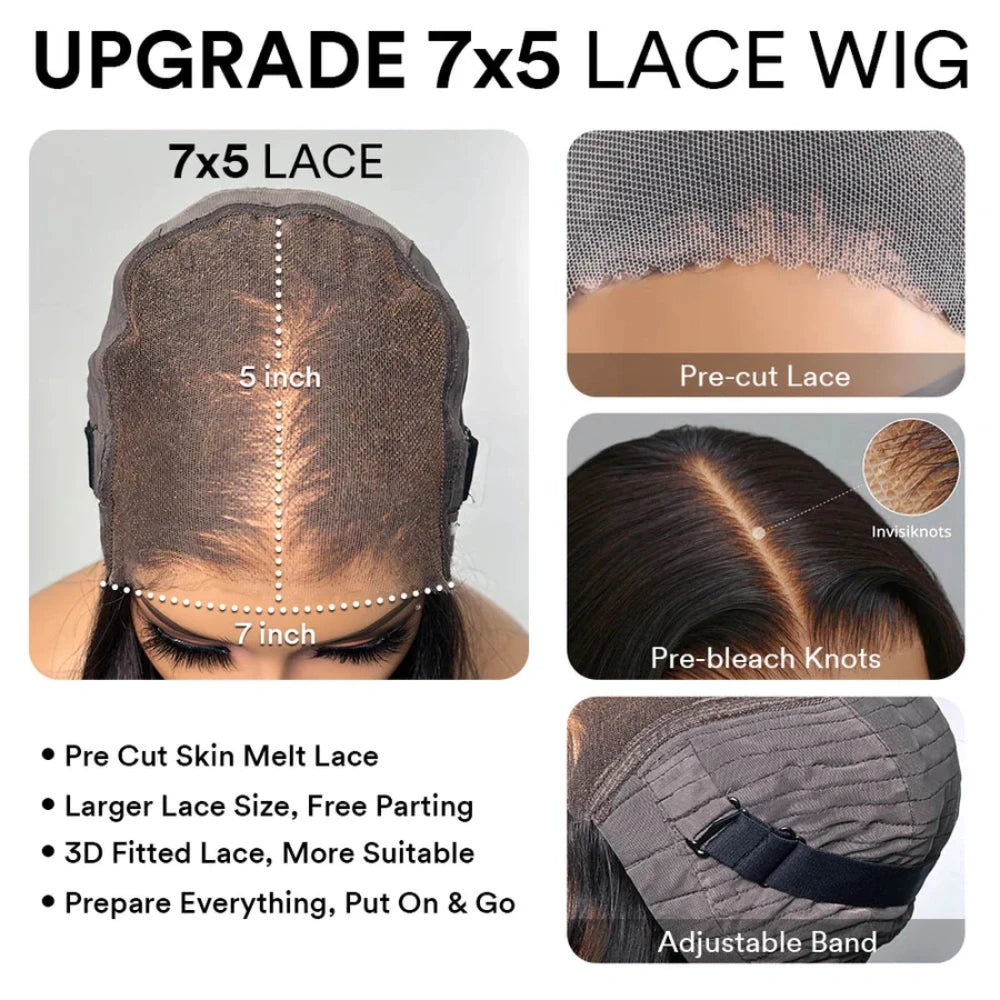 Ombre Chestnut Brown Layered Curtain Bangs Wavy Lace Front Wigs 30 Inch 250 Density Highlight Body Wave Human Hair Wig For Women