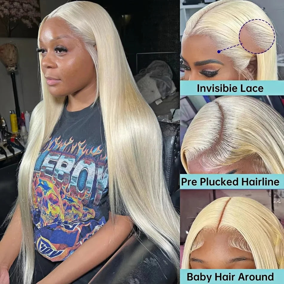 Blonde 613 Lace Frontal Wigs 4x4 Glosure Bone Straight 13X4 Lace Front Wigs 13X6 Human Hair Closure Wigs For Women 200 Density