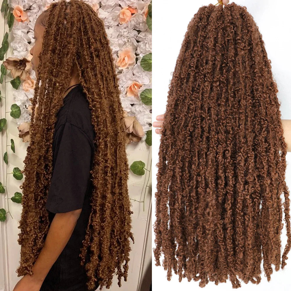 UPJO Butterfly Locs Crochet Hair Distressed Faux Locs Braiding Extensions