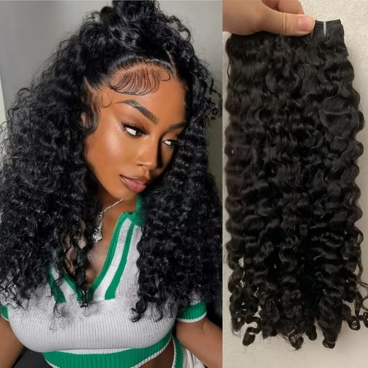 32Inch Burmese Curly Hair Bundles 12A Burmese Virgin Raw Human Hair Bundles Unprocessed Weaving Water Wave Curly Hair Extensions