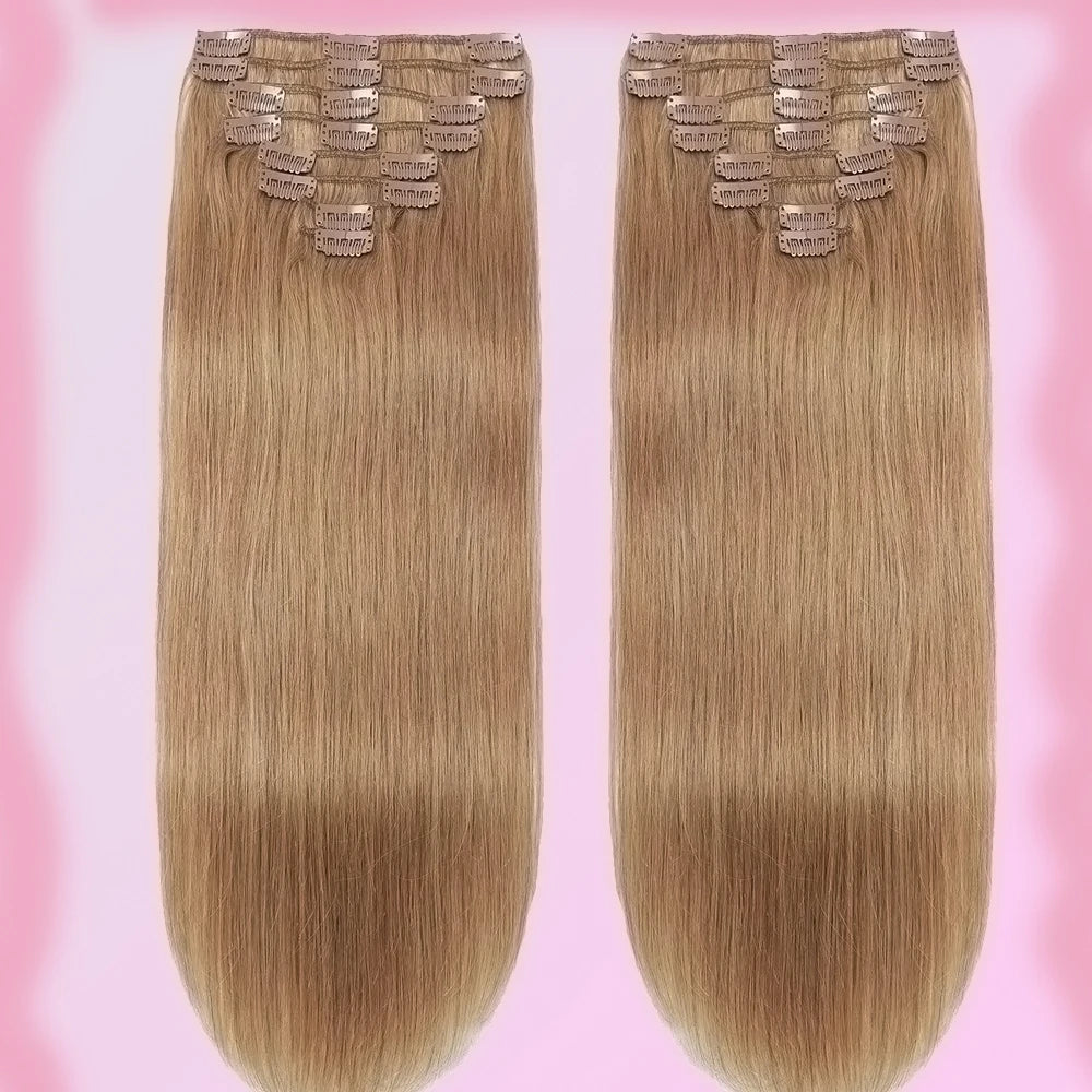 Real Natural Hair Extensions Clip Ins Human Hair Extensions Cheveux Humain for Volume And Lengthening Hair Styling