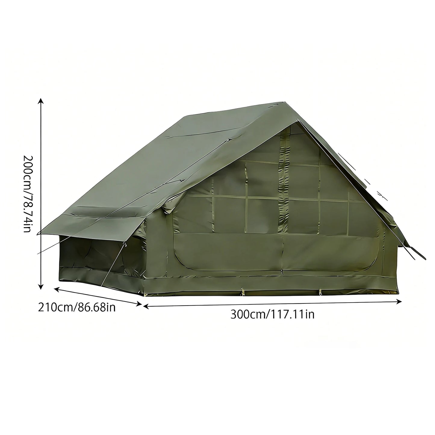 PAKICETUS Large Inflatable Camping Tent with Skylight, Quick Air-Flow & Breathable Mesh Design, Summer Glamping Hot Tents for Ca