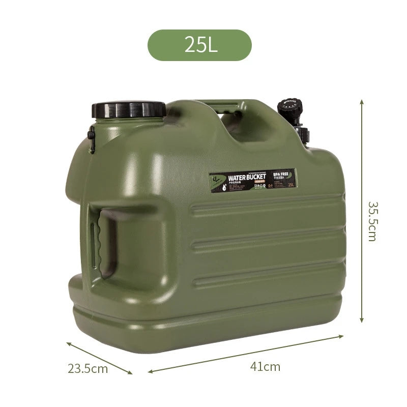 Desert Fox 10L/12L/18L/25L Large Military Green Water Tank Carrier Container with Spigot for Camping Outdoors Hiking Accessories