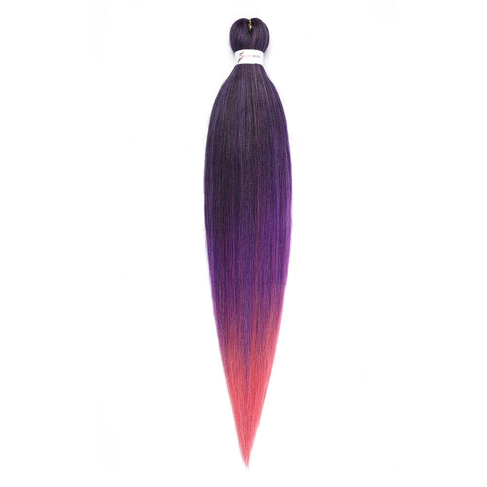 Pre-stretched Braids Hair Professional Itch Free Hot Water Setting Synthetic Fiber Ombre Yaki Texture Braid Hair Extensions
