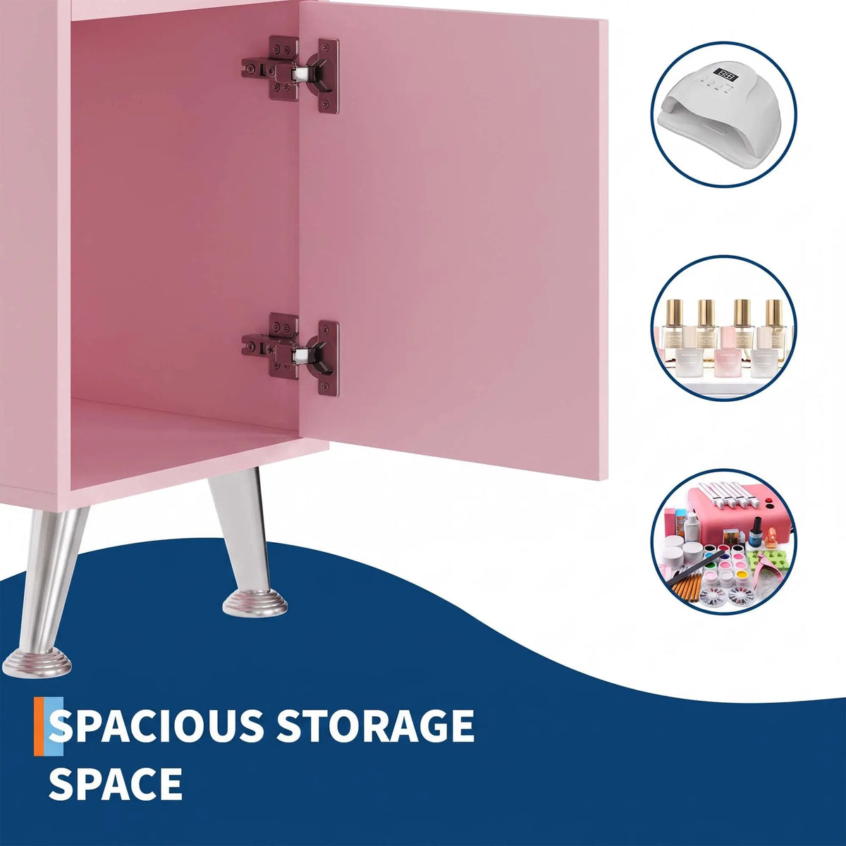 HiMISS Nail Technician Manicure Table With Dust Collector And Storage