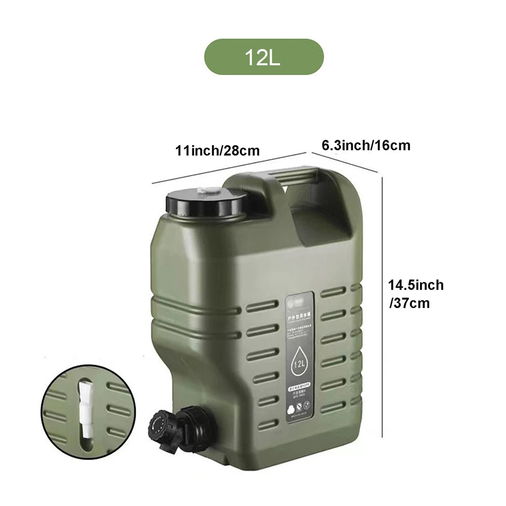 Desert Fox 10L/12L/18L/25L Large Military Green Water Tank Carrier Container with Spigot for Camping Outdoors Hiking Accessories