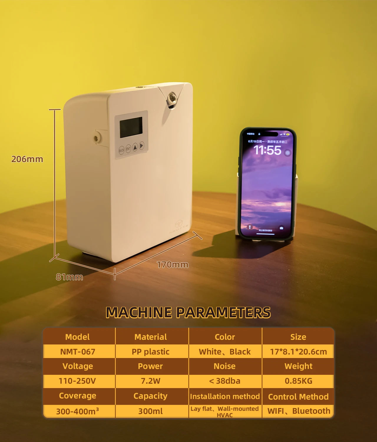 NAMSTE Aroma Diffuser WiFi Bluetooth Room Fragrance Essential Oils