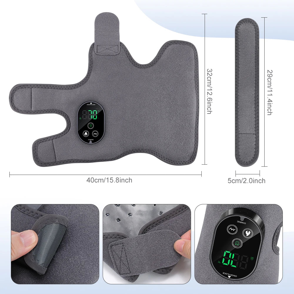 3-in-1 Cordless Heated Ankle Massager with Extension Strap, for Right Left Foot,Electric Massage Vibrating Sole Wrap,Joint Relax