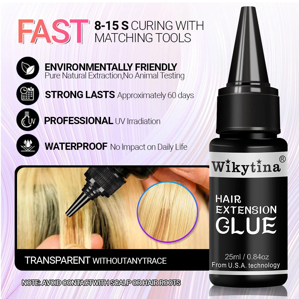 WIKYTINA Professional UV Light Hair Extension Kit - Complete Tool Set with UV Glue Remover Machine UV Hair Extension Machine