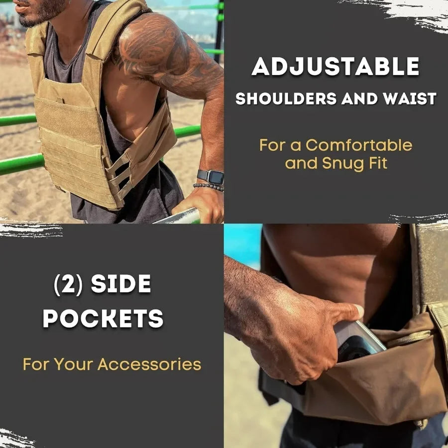 (Fortify) Weighted Vest for Strength and Endurance Training, Rucking, Fitness Workouts, Running, WODs