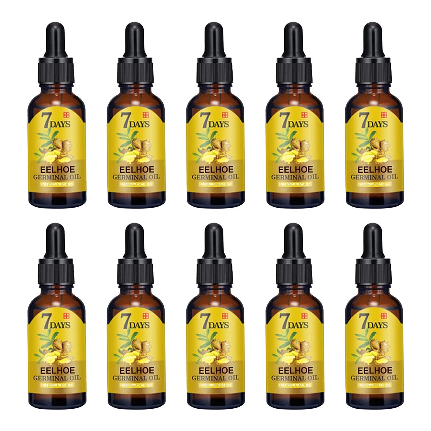 EELHOE 20ml Ginger Hair Growth Oil Strengthening Scalp Nourishing Hair Roots Anti Loss Fuller Care Hairs Essence for Women Men