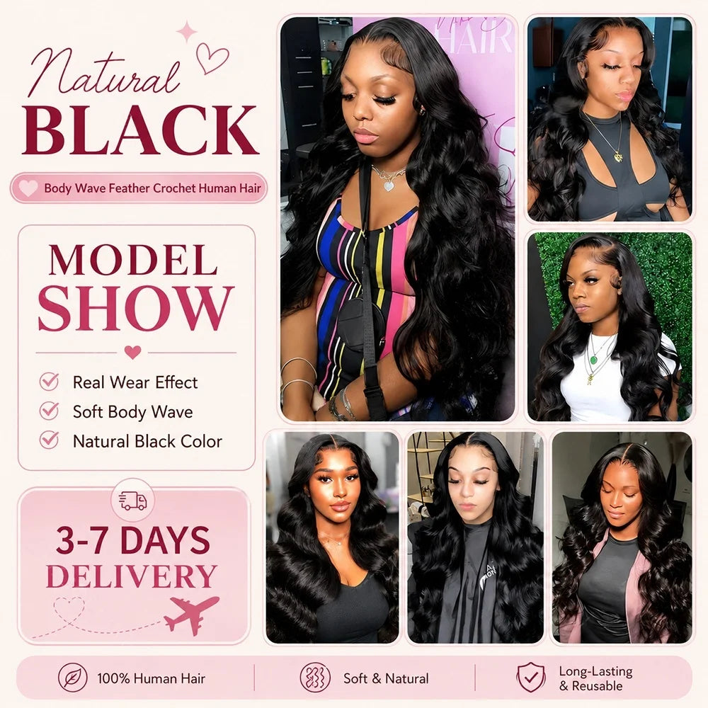 Wig Queen Remy Body Wave Crochet Human Hair Extensions