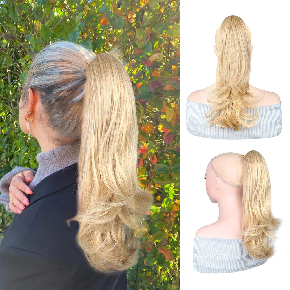 16 Inch Long Wavy Ponytail Extension with Claw Clip Faux Wavy Easy Styling Full and Voluminous Look Hairpiece Hair extensions Ponytail clip hair extensions clip hair extensions clip hair extensions