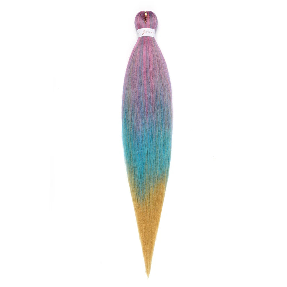 Pre-stretched Braids Hair Professional Itch Free Hot Water Setting Synthetic Fiber Ombre Yaki Texture Braid Hair Extensions
